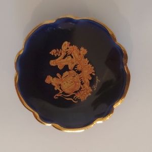 Vintage Miniature Porcelain Plate. Stamped "Limoges". Made in France